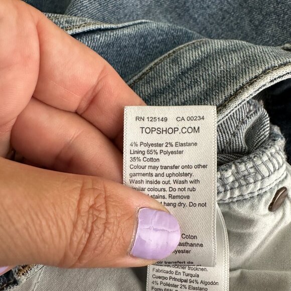 2/$30 Topshop Jamie High Rise Ripped  Skinny Mid Denim Tint W26 #9303 - Picture 10 of 12